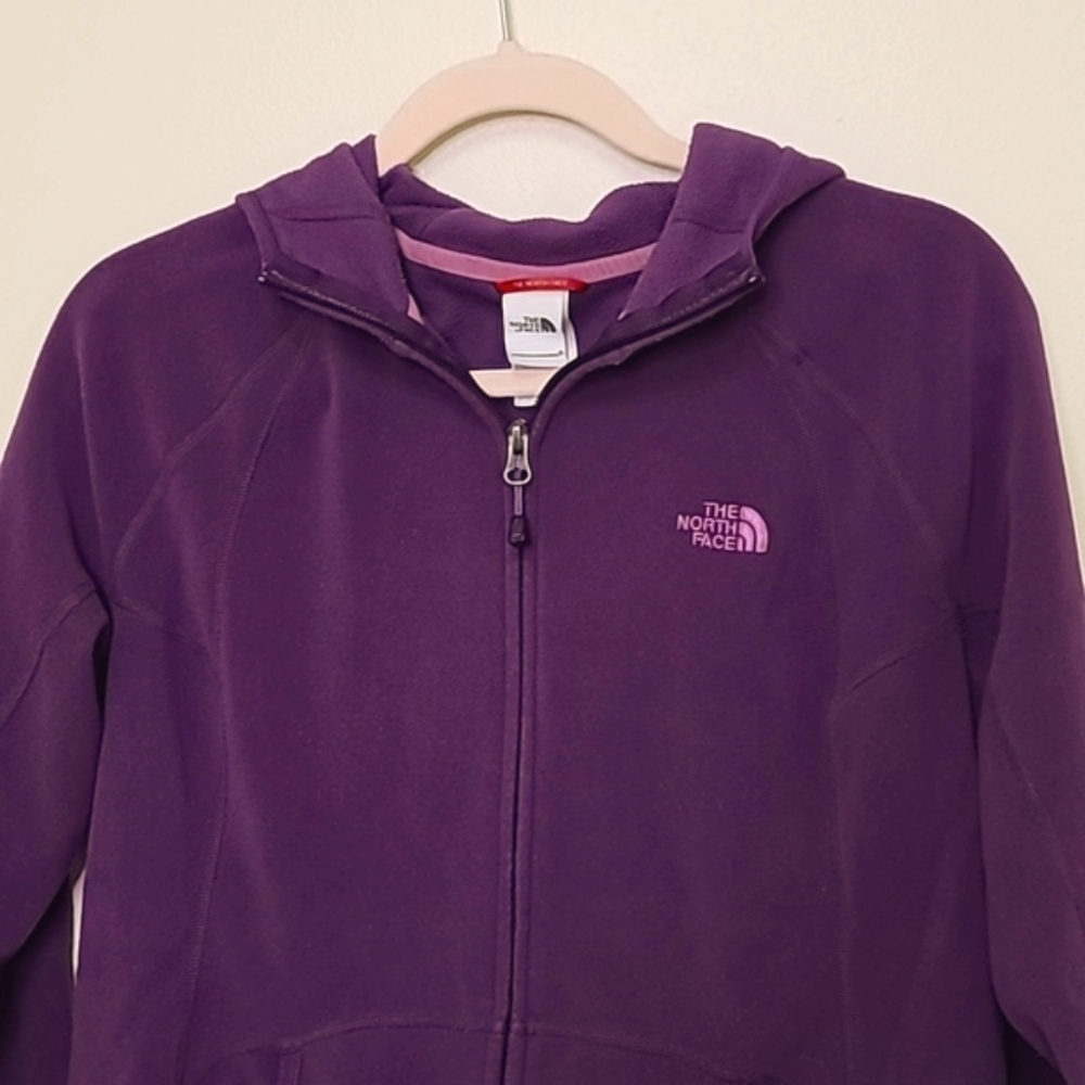 North Face Purple Hooded Full Zip Fleece